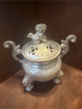 Vintage Foo Dog Incense Burner Censer, Spiritual Meditation Decor